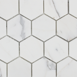Calacatta Statuario Honed Hexagon 70mm